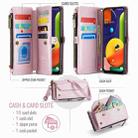 For Samsung Galaxy A30s / A50s / A50 CaseMe C36 Card Slots Zipper Wallet RFID Anti-theft Leather Phone Case(Pink) - 3