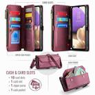 For Samsung Galaxy A32 5G CaseMe C36 Card Slots Zipper Wallet RFID Anti-theft Leather Phone Case(Wine Red) - 3