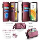 For Samsung Galaxy A33 5G CaseMe C36 Card Slots Zipper Wallet RFID Anti-theft Leather Phone Case(Wine Red) - 3