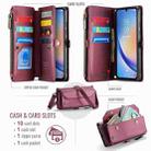 For Samsung Galaxy A34 5G CaseMe C36 Card Slots Zipper Wallet RFID Anti-theft Leather Phone Case(Wine Red) - 3