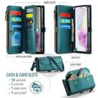 For Samsung Galaxy A35 5G CaseMe C36 Card Slots Zipper Wallet RFID Anti-theft Leather Phone Case(Blue-green) - 3