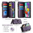 For Samsung Galaxy A51 4G CaseMe C36 Card Slots Zipper Wallet RFID Anti-theft Leather Phone Case(Purple) - 3