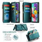 For Samsung Galaxy A51 4G CaseMe C36 Card Slots Zipper Wallet RFID Anti-theft Leather Phone Case(Blue-green) - 3