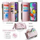 For Samsung Galaxy A51 4G CaseMe C36 Card Slots Zipper Wallet RFID Anti-theft Leather Phone Case(Pink) - 3