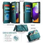 For Samsung Galaxy A52 / A52s 5G CaseMe C36 Card Slots Zipper Wallet RFID Anti-theft Leather Phone Case(Blue-green) - 3