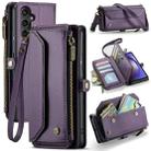 For Samsung Galaxy A54 5G CaseMe C36 Card Slots Zipper Wallet RFID Anti-theft Leather Phone Case(Purple) - 1