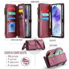 For Samsung Galaxy A55 5G CaseMe C36 Card Slots Zipper Wallet RFID Anti-theft Leather Phone Case(Wine Red) - 3