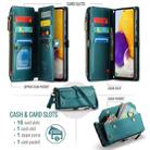For Samsung Galaxy A72 CaseMe C36 Card Slots Zipper Wallet RFID Anti-theft Leather Phone Case(Blue-green) - 3