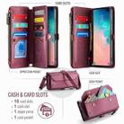 For Samsung Galaxy S10+ CaseMe C36 Card Slots Zipper Wallet RFID Anti-theft Leather Phone Case(Wine Red) - 3
