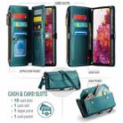 For Samsung Galaxy S20 FE CaseMe C36 Card Slots Zipper Wallet RFID Anti-theft Leather Phone Case(Blue-green) - 3