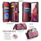 For Samsung Galaxy S20 FE CaseMe C36 Card Slots Zipper Wallet RFID Anti-theft Leather Phone Case(Wine Red) - 3