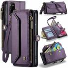For Samsung Galaxy S20 CaseMe C36 Card Slots Zipper Wallet RFID Anti-theft Leather Phone Case(Purple) - 1