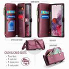 For Samsung Galaxy S20 CaseMe C36 Card Slots Zipper Wallet RFID Anti-theft Leather Phone Case(Wine Red) - 3