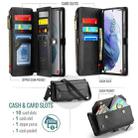 For Samsung Galaxy S21+ 5G CaseMe C36 Card Slots Zipper Wallet RFID Anti-theft Leather Phone Case(Black) - 3