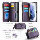 For Samsung Galaxy S21+ 5G CaseMe C36 Card Slots Zipper Wallet RFID Anti-theft Leather Phone Case(Purple) - 3