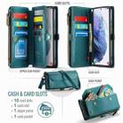 For Samsung Galaxy S21+ 5G CaseMe C36 Card Slots Zipper Wallet RFID Anti-theft Leather Phone Case(Blue-green) - 3