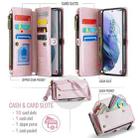 For Samsung Galaxy S21+ 5G CaseMe C36 Card Slots Zipper Wallet RFID Anti-theft Leather Phone Case(Pink) - 3