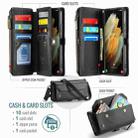 For Samsung Galaxy S21 Ultra 5G CaseMe C36 Card Slots Zipper Wallet RFID Anti-theft Leather Phone Case(Black) - 3