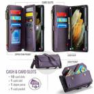 For Samsung Galaxy S21 Ultra 5G CaseMe C36 Card Slots Zipper Wallet RFID Anti-theft Leather Phone Case(Purple) - 3