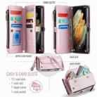 For Samsung Galaxy S21 Ultra 5G CaseMe C36 Card Slots Zipper Wallet RFID Anti-theft Leather Phone Case(Pink) - 3