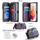 For Samsung Galaxy S21 5G CaseMe C36 Card Slots Zipper Wallet RFID Anti-theft Leather Phone Case(Purple) - 3