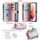 For Samsung Galaxy S21 5G CaseMe C36 Card Slots Zipper Wallet RFID Anti-theft Leather Phone Case(Pink) - 3