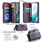 For Samsung Galaxy S22+ 5G CaseMe C36 Card Slots Zipper Wallet RFID Anti-theft Leather Phone Case(Purple) - 3