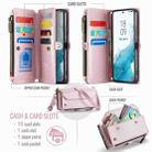 For Samsung Galaxy S22+ 5G CaseMe C36 Card Slots Zipper Wallet RFID Anti-theft Leather Phone Case(Pink) - 3