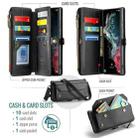 For Samsung Galaxy S22 Ultra 5G CaseMe C36 Card Slots Zipper Wallet RFID Anti-theft Leather Phone Case(Black) - 3