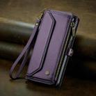 For Samsung Galaxy S22 Ultra 5G CaseMe C36 Card Slots Zipper Wallet RFID Anti-theft Leather Phone Case(Purple) - 2