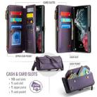 For Samsung Galaxy S22 Ultra 5G CaseMe C36 Card Slots Zipper Wallet RFID Anti-theft Leather Phone Case(Purple) - 3