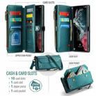 For Samsung Galaxy S22 Ultra 5G CaseMe C36 Card Slots Zipper Wallet RFID Anti-theft Leather Phone Case(Blue-green) - 3