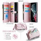 For Samsung Galaxy S22 Ultra 5G CaseMe C36 Card Slots Zipper Wallet RFID Anti-theft Leather Phone Case(Pink) - 3
