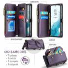 For Samsung Galaxy S22 5G CaseMe C36 Card Slots Zipper Wallet RFID Anti-theft Leather Phone Case(Purple) - 3