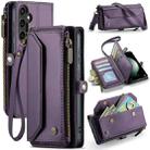 For Samsung Galaxy S23 FE 5G CaseMe C36 Card Slots Zipper Wallet RFID Anti-theft Leather Phone Case(Purple) - 1