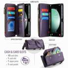 For Samsung Galaxy S23 FE 5G CaseMe C36 Card Slots Zipper Wallet RFID Anti-theft Leather Phone Case(Purple) - 3