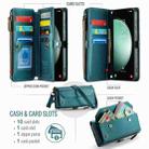 For Samsung Galaxy S23 FE 5G CaseMe C36 Card Slots Zipper Wallet RFID Anti-theft Leather Phone Case(Blue-green) - 3