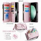 For Samsung Galaxy S23 FE 5G CaseMe C36 Card Slots Zipper Wallet RFID Anti-theft Leather Phone Case(Pink) - 3