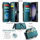 For Samsung Galaxy S23+ 5G CaseMe C36 Card Slots Zipper Wallet RFID Anti-theft Leather Phone Case(Blue-green) - 3