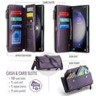 For Samsung Galaxy S23 Ultra 5G CaseMe C36 Card Slots Zipper Wallet RFID Anti-theft Leather Phone Case(Purple) - 3