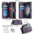 For Samsung Galaxy S23 5G CaseMe C36 Card Slots Zipper Wallet RFID Anti-theft Leather Phone Case(Purple) - 3