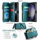 For Samsung Galaxy S23 5G CaseMe C36 Card Slots Zipper Wallet RFID Anti-theft Leather Phone Case(Blue-green) - 3