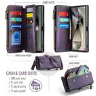 For Samsung Galaxy S24 Ultra 5G CaseMe C36 Card Slots Zipper Wallet RFID Anti-theft Leather Phone Case(Purple) - 3