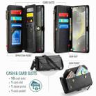 For Samsung Galaxy S24 5G CaseMe C36 Card Slots Zipper Wallet RFID Anti-theft Leather Phone Case(Black) - 3