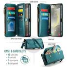 For Samsung Galaxy S24 5G CaseMe C36 Card Slots Zipper Wallet RFID Anti-theft Leather Phone Case(Blue-green) - 3