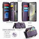 For Samsung Galaxy S24+ 5G CaseMe C36 Card Slots Zipper Wallet RFID Anti-theft Leather Phone Case(Purple) - 3