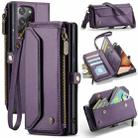 For Samsung Galaxy Note20 Ultra CaseMe C36 Card Slots Zipper Wallet RFID Anti-theft Leather Phone Case(Purple) - 1