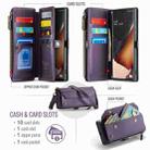 For Samsung Galaxy Note20 Ultra CaseMe C36 Card Slots Zipper Wallet RFID Anti-theft Leather Phone Case(Purple) - 3