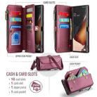 For Samsung Galaxy Note20 Ultra CaseMe C36 Card Slots Zipper Wallet RFID Anti-theft Leather Phone Case(Wine Red) - 3