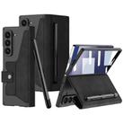 For Samsung Galaxy Z Fold7 5G GKK Integrated Armor Flip Leather Case with Pen Slot, Stylus Not Included(Black) - 1